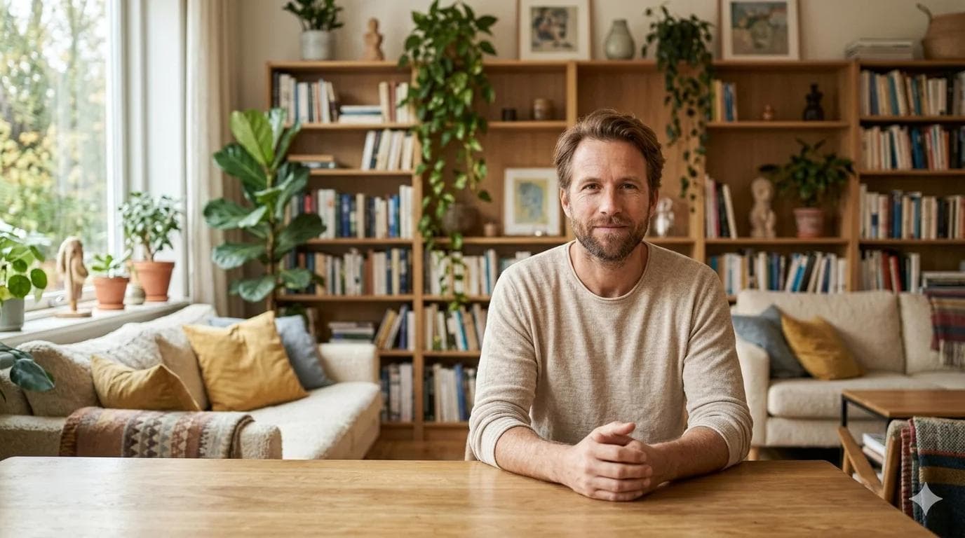 Homme ayant retrouvé confiance en soi après avoir surmonté l'éjaculation précoce et restauré son estime Homme ayant retrouvé confiance en soi après avoir surmonté l'éjaculation précoce et restauré son estime