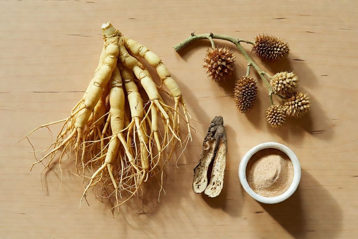 Aphrodisiaque naturel effet immédiat pour homme : racines de ginseng, maca et gingembre frais Aphrodisiaque naturel effet immédiat pour homme : racines de ginseng, maca et gingembre frais