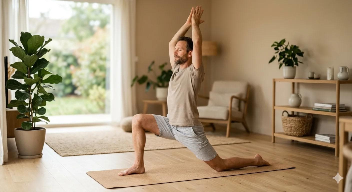 Homme sportif pratiquant des exercices pour muscler le périnée et améliorer sa santé sexuelle masculine Homme sportif pratiquant des exercices pour muscler le périnée et améliorer sa santé sexuelle masculine