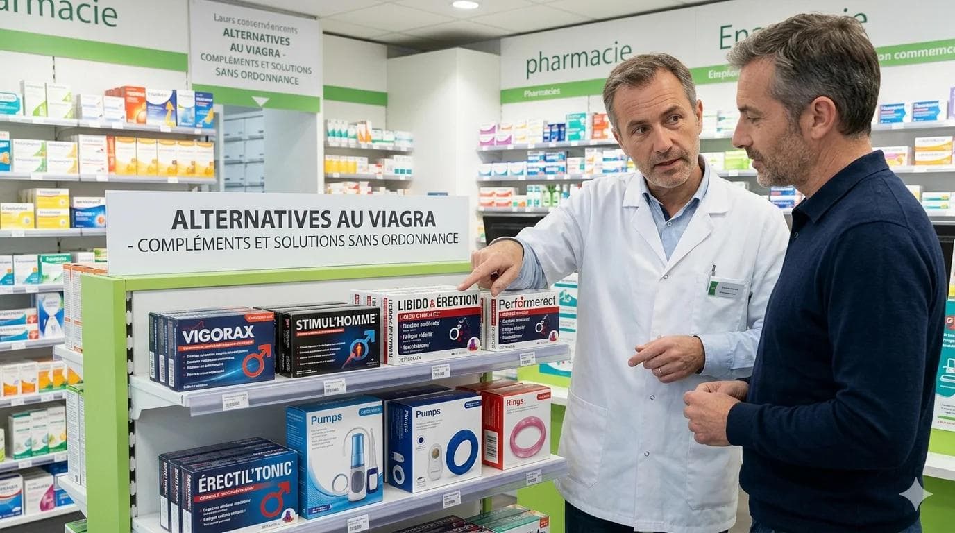 Pharmacien indiquant les alternatives au viagra en Pharmacie Pharmacien indiquant les alternatives au viagra en Pharmacie